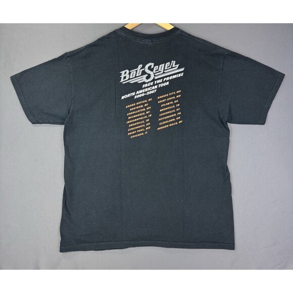 Vintage Y2K Bob Seger Face The Promise Band Tee Album Concert Tour Black XL Tee - Picture 2 of 10